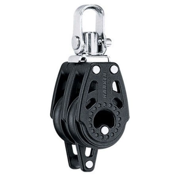 Harken 29mm Carbo Block, 2-scheibig, mit Wirbel und Hundsfott