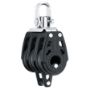 Harken 29mm Carbo Block, 3-scheibig, mit Wirbel und Hundsfott