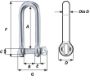 Wichard Schäkel, lange D-Form, 4mm