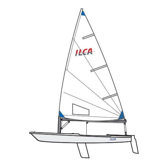 ILCA Segeljolle 'ILCA 6', segelfertig mit Composite Mastoberteil